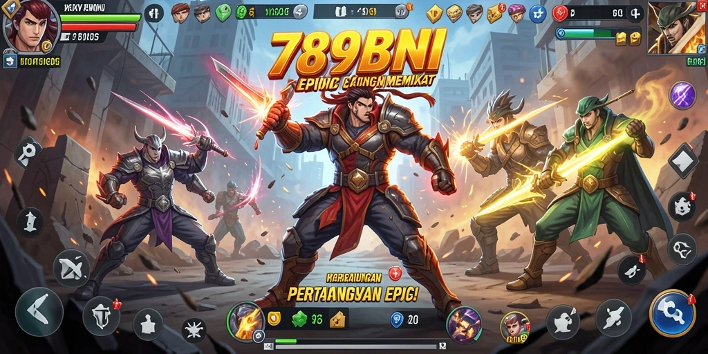 Screenshot menampilkan aksi pertarungan mendebarkan dalam 789BNI.