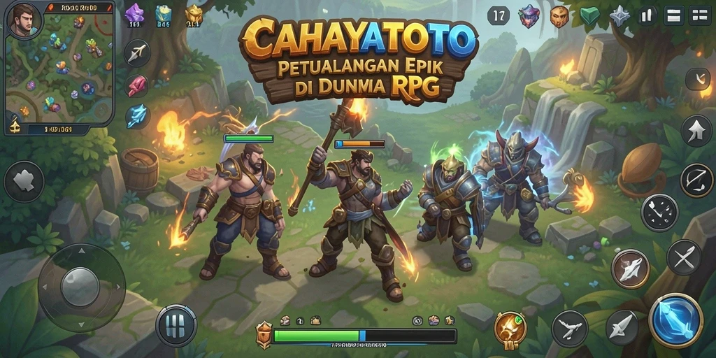 Tampilan gameplay <strong>CAHAYATOTO</strong> yang menampilkan pertarungan epik dan eksplorasi dunia.