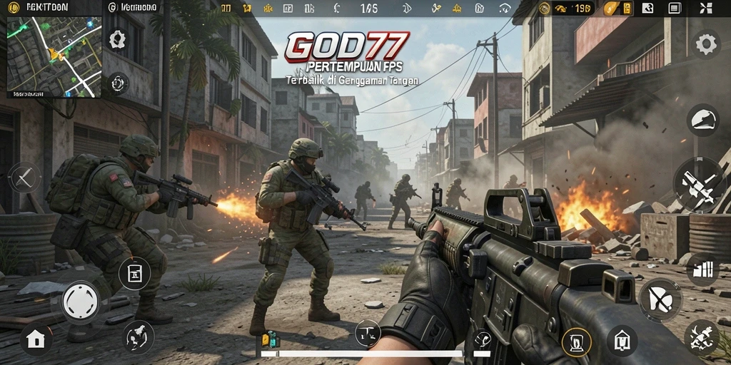 Gameplay intens dalam GOD77, menampilkan pertempuran FPS yang menegangkan.