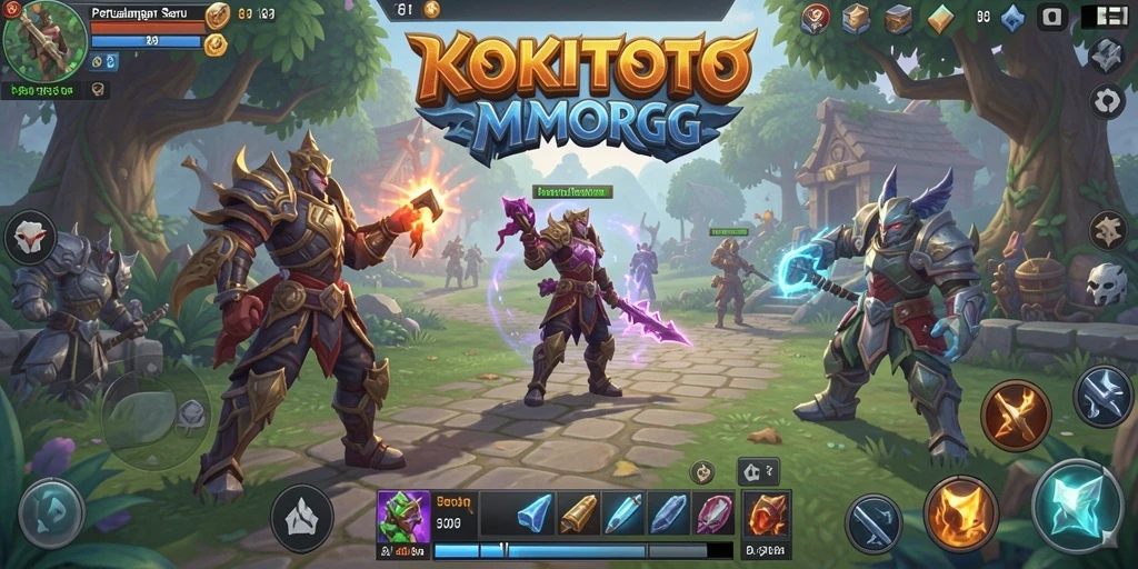 Tampilan gameplay KOKITOTO dengan aksi seru di dunia MMORPG.