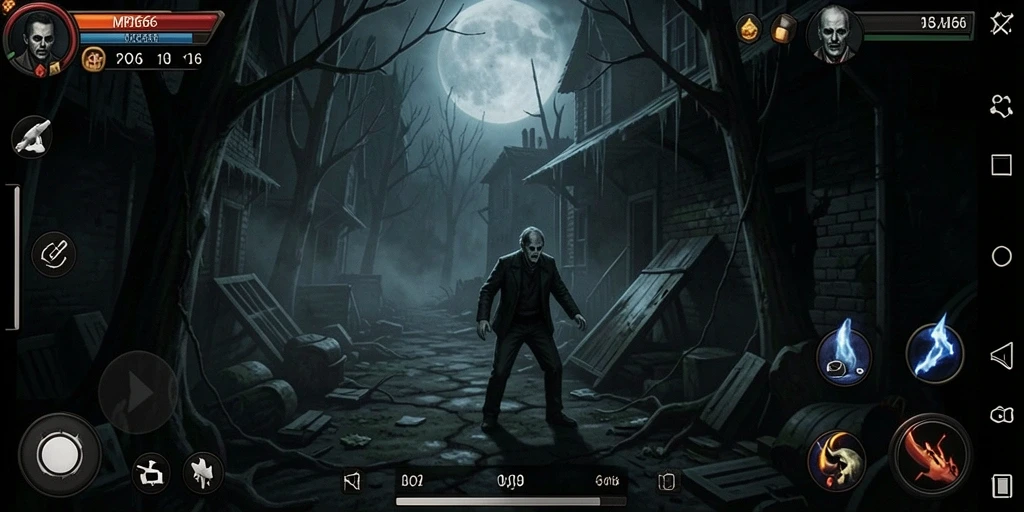 Screenshot utama MPO666 menampilkan suasana gameplay menyeramkan.