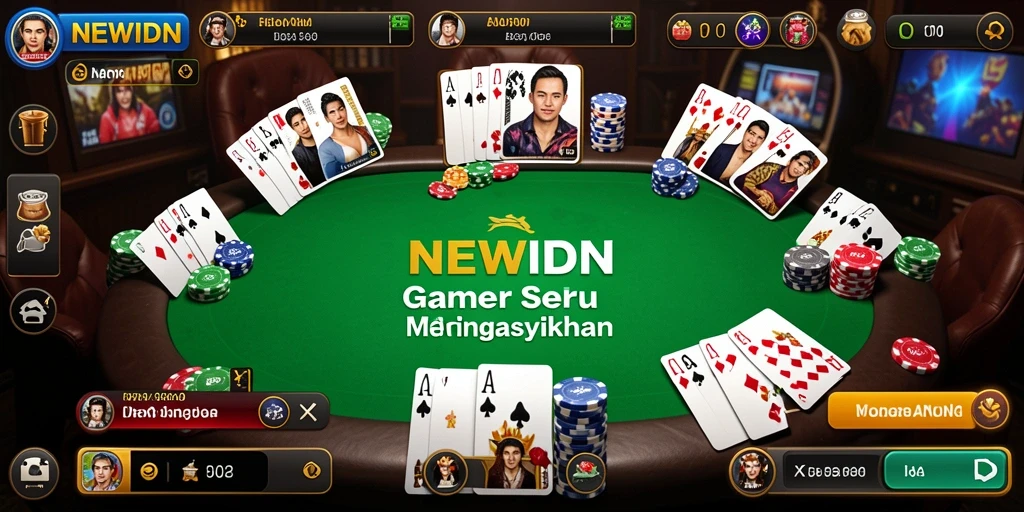 Screenshot gameplay NEWIDN yang menampilkan aksi seru di meja Poker.