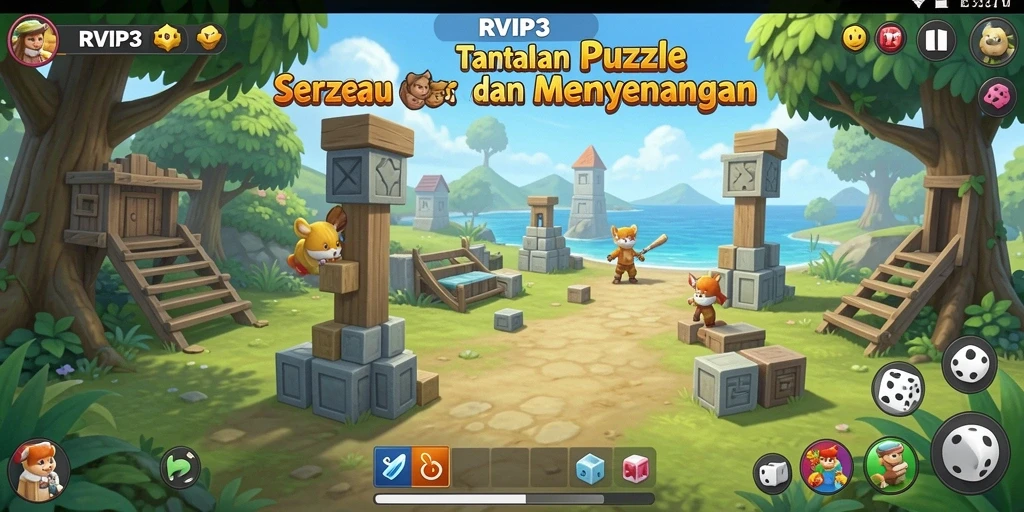 Tampilan menarik dari gameplay RVIP3 yang penuh tantangan puzzle.