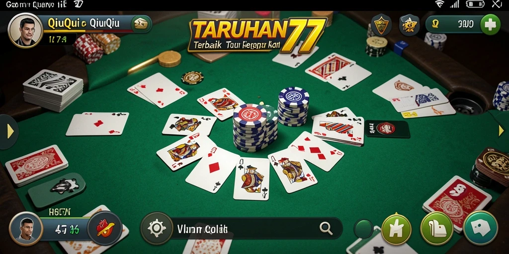Tampilan gameplay QiuQiu yang seru di TARUHAN77.