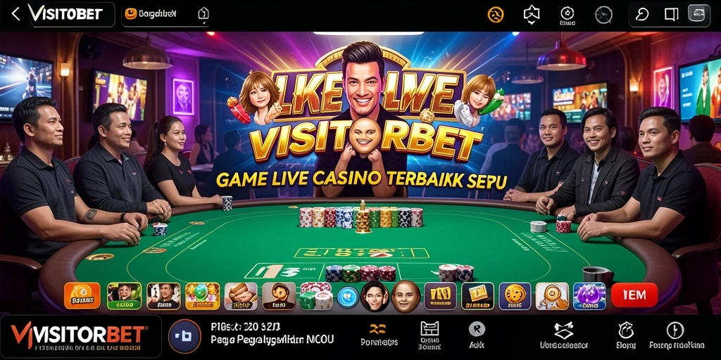Tampilan gameplay Live Casino dengan dealer profesional di VISITORBET.